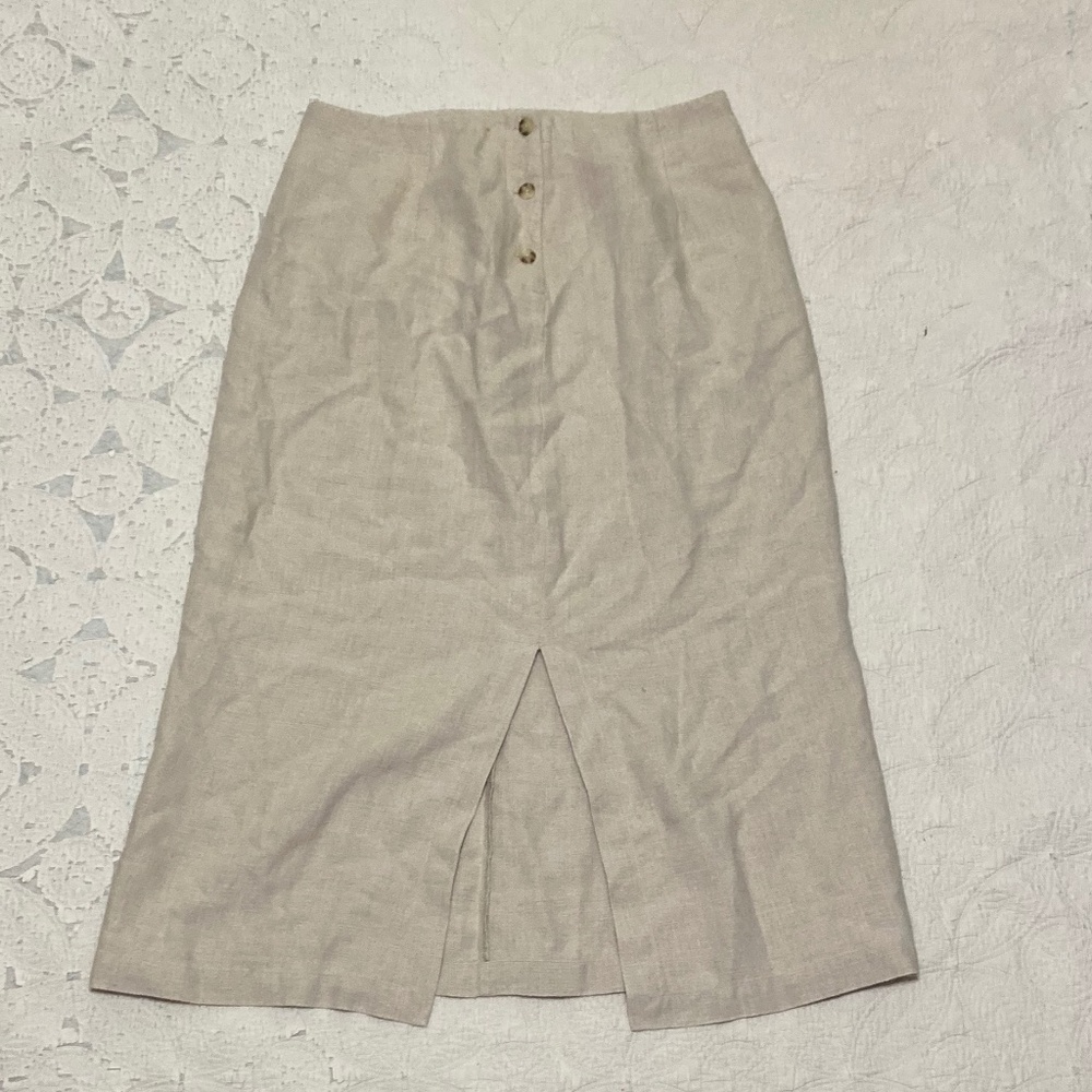 vintage 100% linen Eddie Bauer skirt